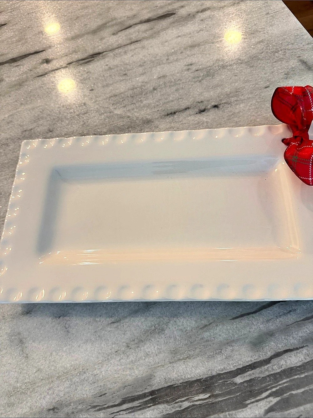 Southern Living at Home Dress Me Up Ribbon Platter White